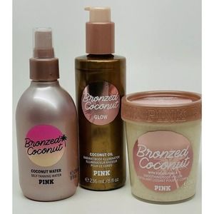VICTORIAS SECRET PINK BRONZED COCONUT TANNING KIT SET FRESH